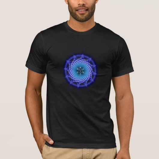 T-shirt Bleu en spirale de mandala de Merkaba (la (Devant)