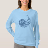 T-shirt Bleu en spirale organique (Devant)