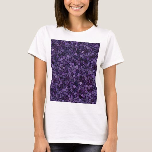 T-shirt Bleu encrier pavé patchwork motif terrazzo (Devant)