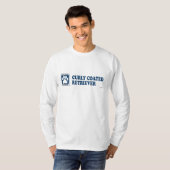 T-shirt Bleu enduit bouclé de chien d'arrêt (Devant entier)