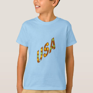 T-shirt bleu Enfants CHOCOLAT BONBONS USA