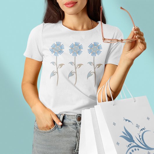 T-shirt bleu et beige pastel