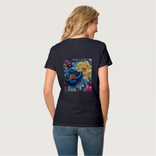 T-shirt Bleu et Jaune Floral Vibrant