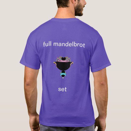 T-shirt bleu et rose ensemble mandelbrot complet (Dos)