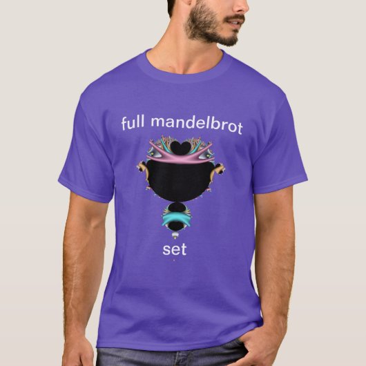 T-shirt bleu et rose ensemble mandelbrot complet (Devant)