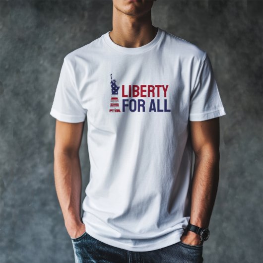 T-Shirt bleu et rouge drapeau de protestation anti