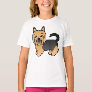 T-shirt Bleu Et Tan Australien Terrier Cute Dessin Chien