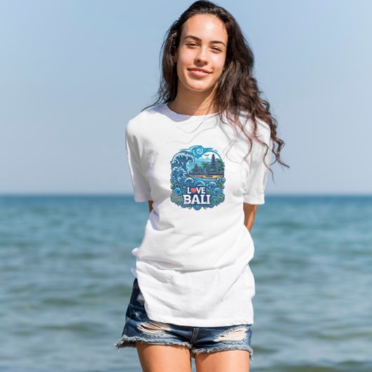 T-shirt Bleu et Vert Amour Bali