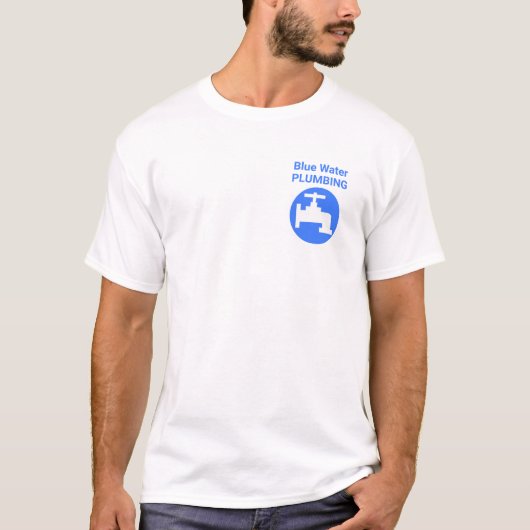 T-shirt Bleu Faucet Accueil Plumage (Devant)