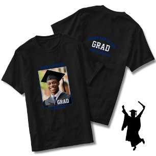 T-shirt Bleu Fier Papa Photo Graduation