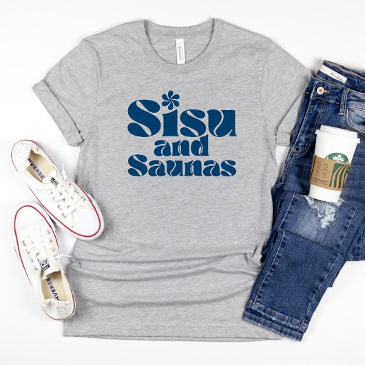 T-shirt bleu finlandais Sisu et Saunas