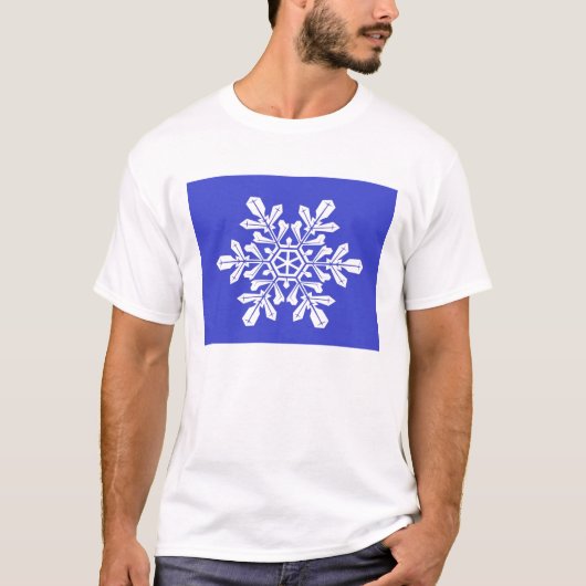 T-Shirt Bleu Flocon de Neige (Devant)