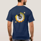 T-shirt bleu-foncé en ligne noir de Claudia (Dos)