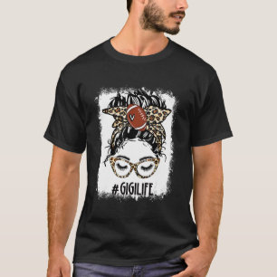 T-shirt Bleu Football Gigi Messy Bun Jeu Jour Mères