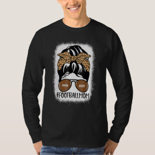 T-shirt Bleu Football Maman Vie Avec Leopard & Messy Bu