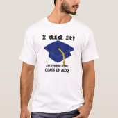 T-shirt Bleu Graduation Cap Réalisation T Chemise (Devant)
