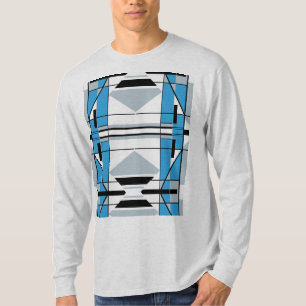 T-shirt Bleu gris noir Mosaïque d'inspiration sud-ouest Ab