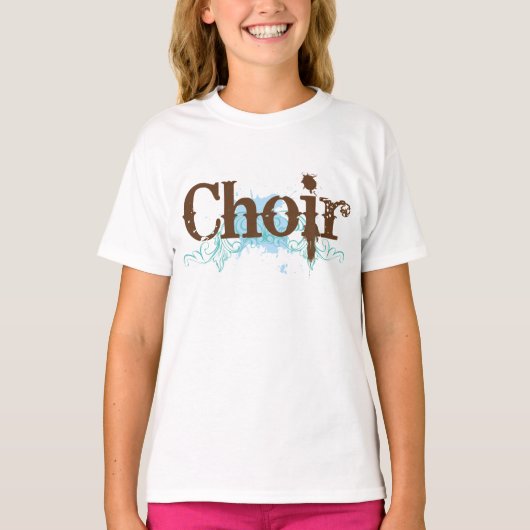 T-shirt Bleu Grunge Choir logo cadeau (Devant)