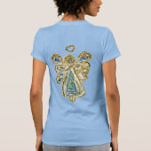 T-shirt bleu Guardian Angel Custom Holiday Art (Dos)