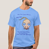 T-shirt (Bleu) Heros Heroines Fun Illusion Design (Devant)