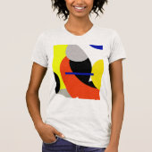 T-shirt Bleu jaune Art Abstrait (Devant)