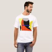 T-shirt Bleu jaune Art Abstrait (Devant entier)