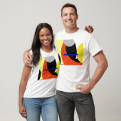 T-shirt Bleu jaune Art Abstrait (Unisexe)