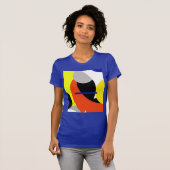 T-shirt Bleu jaune Art Abstrait (Devant entier)