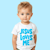 T-shirt bleu "Jésus m'aime" pour bébé