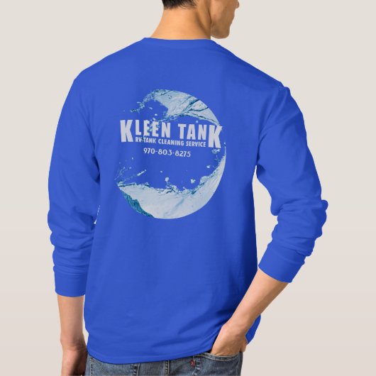 T-shirt Bleu Kleen avec conception arrière (Dos)