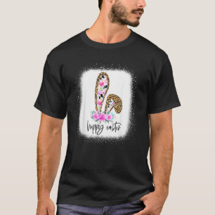 T-shirt Bleu Léopard Floral Hoppy Easter Bunny Ear Fam