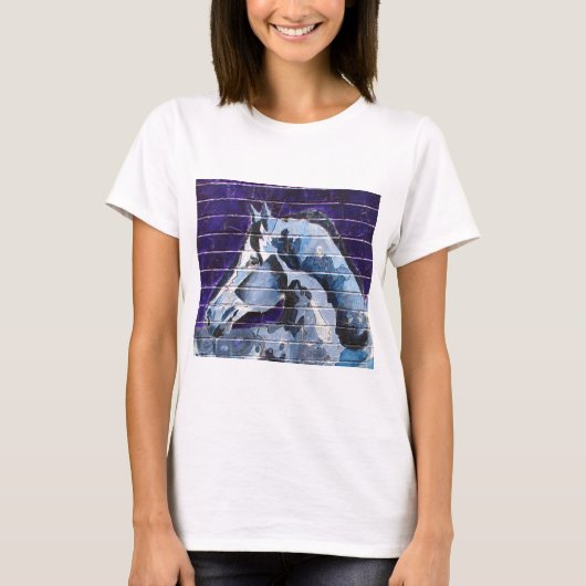 T-shirt Bleu, Logan Blue Line carré (Devant)