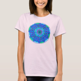 T-shirt bleu Mandala