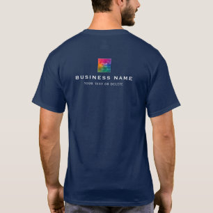 T-shirt Bleu marine double face imprimé homme manche court