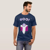 T-shirt bleu marine Dracula Boo (Devant entier)