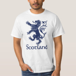 T-shirt Bleu marine effréné écossais de lion