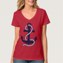 T-Shirt bleu marine et ancre blanche
