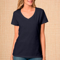 T-shirt bleu marine V-Neck / Personnaliser