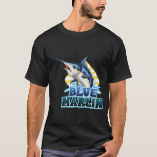 t-shirt bleu-marlin-poisson-avec-caractère-carton