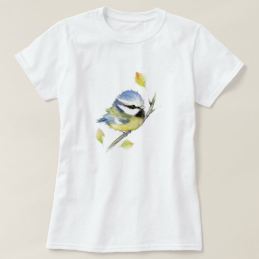 T-shirt bleu métit oiseau (Design devant)