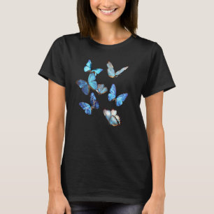 T-shirt Bleu Morpho Papillon Échauffer Lépidoptères Entomo