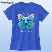 T-shirt Bleu mou Papillon sauvage Graphique de dessin de l
