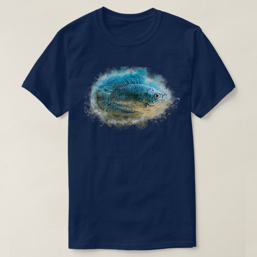 T-shirt Bleu nain gourami Colisa lalia (Design devant)