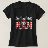 T-shirt Bleu Nez Pitbull Chien Maman Papa Costume de famil (Design devant)
