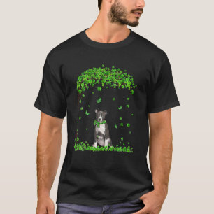 T-shirt Bleu Nez Pitbull Jour de la Saint Patrick Lover Ir