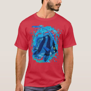 T-shirt Bleu Océan Poisson Aquatique Poisson Aquatique