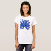 T-shirt Bleu octopique de Haeckel (Devant entier)