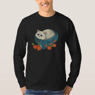 T-shirt Bleu Oeil Chat Dans Une Boîte Et Pêche Si Je M'Ass
