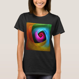 T-shirt Bleu orange rose moderne Art Abstrait Motif #24