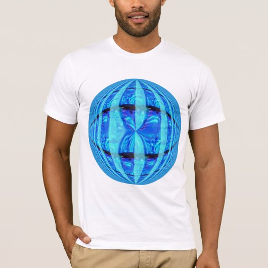 T-shirt bleu Orb Rond blanc (Devant)